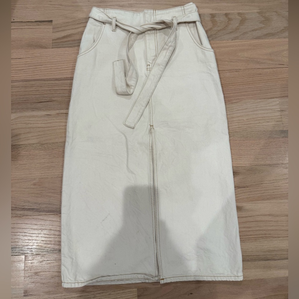 Antonio Melani Tan Denim Skirt